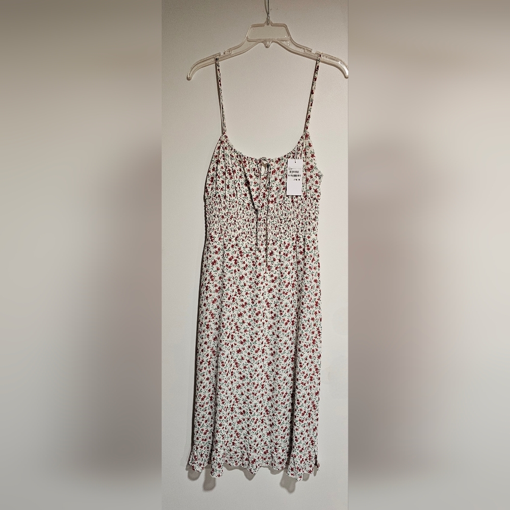 Nordstrom Floral Midi Dress - White and Red